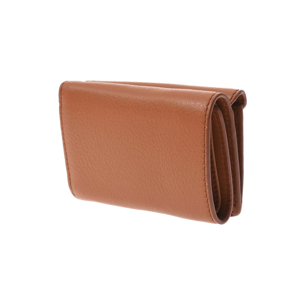 Balenciaga Paper fold Brown Calfskin Wallet Tri Brown